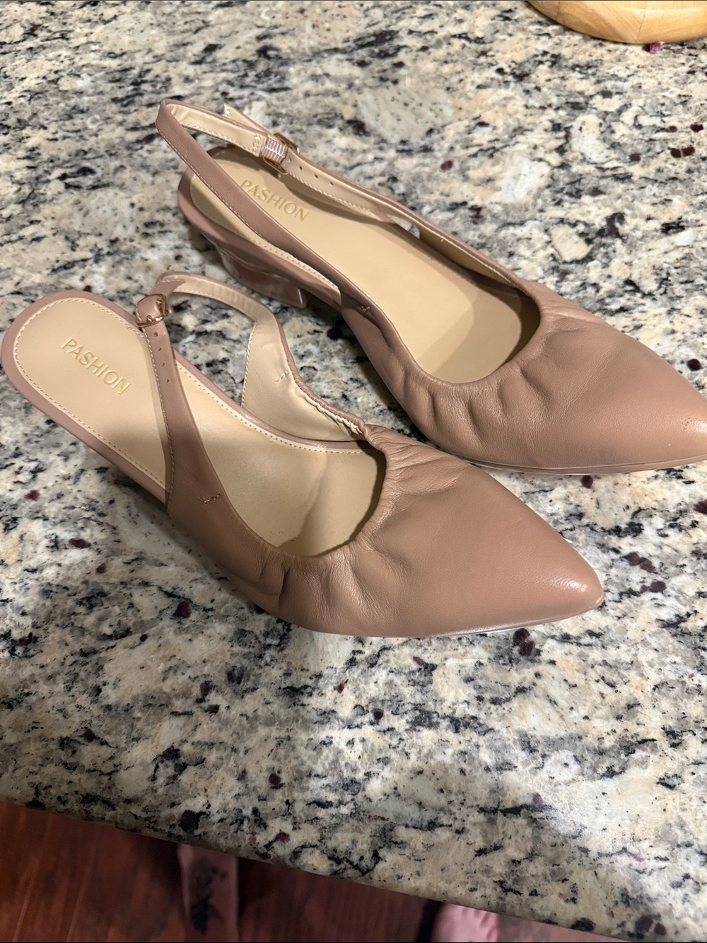 Pashion Footwear Blush Pointed Slingback Flats